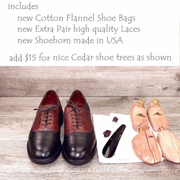 Allen Edmonds LINKS Oxford 10.5 B Narrow Brown/Black * add $15 new Cedar Trees main image 10